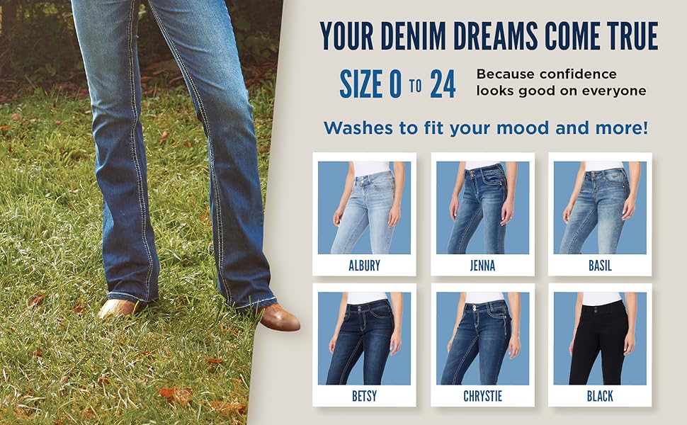 Your Denim Dreams Come True. Size 0 to 24: because confidence looks good on everyone.