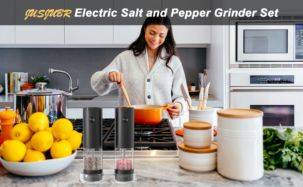 Electric Salt and Pepper Grinder Set