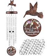 Fabuday Memorial Wind Chimes for Outside - 36" Hummingbird Sympathy Windchimes for Loss of Loved ...