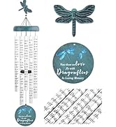 Fabuday Memorial Wind Chimes for Outside - 36" Dragonfly Sympathy Windchimes for Loss of Loved On...