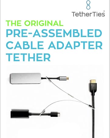 Pre-assembled Stainless Cable Tether Kit for Computers, Adapters & Dongles