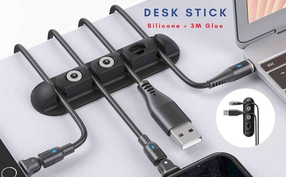 Desk Stick Magnetic Charging Cable Tips Storage