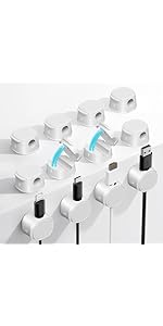 12 Pack Magnetic Cable Management Clips - FlyCoco Cord Organizer for Desk, Phone Charger Cord [Sm...