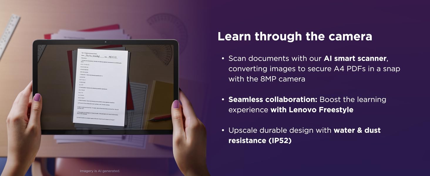 Learn through Tab M11's camera with a smart scanner