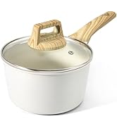3.6QT Nonstick Sauce Pan with Lid - Large Non Stick Saucepan Cooking Pot with Stay-cool Hand...