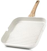 SENSARTE Nonstick Ceramic Grill Pan for Stove Tops, Versatile Square Grilling Pan with Pour Spout...