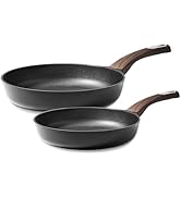 SENSARTE 2Pcs Nonstick Cookware Sets, 8 Inch & 9.5 Inch Nonstick Pots and Pans Set, Cooking Pan S...