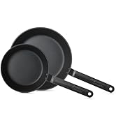 SENSARTE Anodized Nonstick Frying Pan Set 2 piece, 8 and 10 Inch Skillets with Swiss Coating, Che...