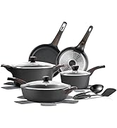 SENSARTE Pots and Pans Set Nonstick, 14 Pcs Induction Kitchen Cookware Sets, Non-toxic Non Stick ...