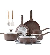 SENSARTE Nonstick Cookware Set 16-Piece, Healthy Pots and Pans Set Non-toxic Kitchen Cooking Set ...