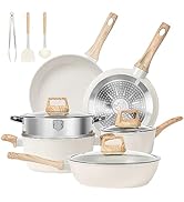 SODAY Pots and Pans Set, Nonstick Kitchen Cookware Sets, 12 Pcs Induction Cookware Granite Cookin...