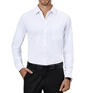 Alimens & Gentle Mens Dress Shirts 4-Way Stretch Long Sleeve Button Down Shirts for Men Collared ...