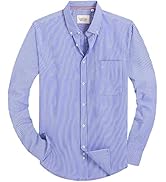 Alimens & Gentle Men's Solid Oxford Shirt Long Sleeve Button Down Shirts with Pocket