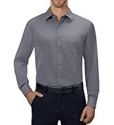 Alimens & Gentle Mens Dress Shirts 4-Way Stretch Long Sleeve Button Down Shirts for Men Collared ...