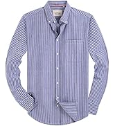 Alimens & Gentle Men's Solid Oxford Shirt Long Sleeve Button Down Shirts with Pocket