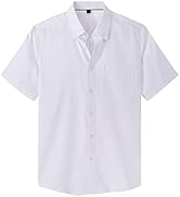 Alimens & Gentle Men's Short Sleeve Oxford Shirt Regular Fit Button Down Collar Shirts with Pocket
