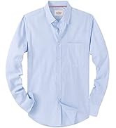 Alimens & Gentle Men's Solid Oxford Shirt Long Sleeve Button Down Shirts with Pocket