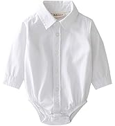 MOMOLAND Infant Baby Boys Woven Button Up Bodysuit Shirt