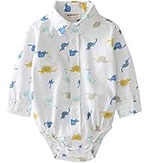MOMOLAND Infant Baby Boys Woven Button Up Bodysuit Shirt
