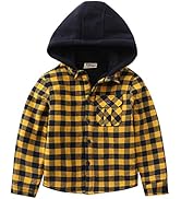 MOMOLAND Little Big Boys Long Sleeve Teddy Fleece Lined Flannel Shirt Jacket with Hood