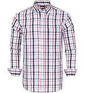 Men's Button Down Shirts Plaid Long Sleeve Dress Shirts Regular-Fit Casual Shirt