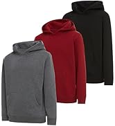 PURE CHAMP Boys 3 pack pullover hoodies Fleece long sleeve essentials sweatshirt for boys Athleti...