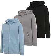 PURE CHAMP Boys 3 pack zip up hoodie Fleece long sleeve essentials hoodie for boys Athletic Kids ...