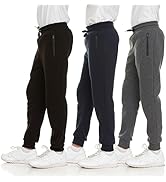 PURE CHAMP 3Pk Boys Sweatpants Fleece Athletic Workout Kids Clothes Boys Joggers with Zipper Pock...