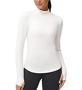 THE GYM PEOPLE Fleece Mock Turtleneck Pullover Base Layer Shirts Long Sleeve Workout Tops with Th...