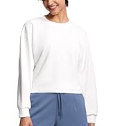 THE GYM PEOPLE Women's Crewneck Cropped Pullover Sweatshirt Cute Basic Long Sleeves Workout Tops