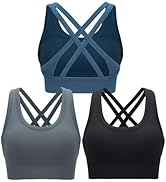 RUNNING GIRL Sports Bra for Women High Support, Criss-Cross Back Padded Strappy Sports Bras Yoga ...