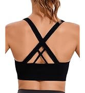 RUNNING GIRL Sports Bra for Women High Support, Criss-Cross Back Padded Strappy Sports Bras Yoga ...