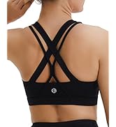 RUNNING GIRL Sports Bra for Women, Medium-High Support Criss-Cross Back Strappy Padded Sports Bra...