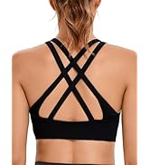 RUNNING GIRL Sports Bra for Women High Support, Criss-Cross Back Padded Strappy Sports Bras Yoga ...