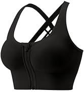 Sports Bra for Women, Criss Cross Back Padded High Impact Yoga Exercise Athletic Strappy Bras wit...