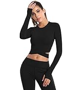 DREAM SLIM Short Sleeve Crop Tops for Women Tummy Cross Fitted Yoga Running Shirts Gym Workout Cr...