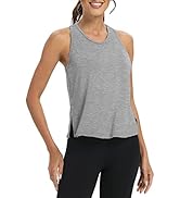 Bestisun Women Split Side Athletic Workout Tank Tops Racerback Athletic Yoga Tops for Women