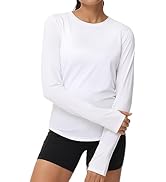 THE GYM PEOPLE Women's Long Sleeve Workout Shirts Athletic Crewneck Hiking Tops with Thumb Hole