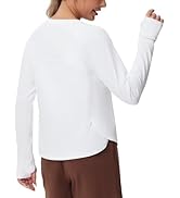 THE GYM PEOPLE Women's Long Sleeve Workout Shirts Side Slits Athletic Yoga Tee Tops with Thumb Hole