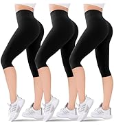 Blisset Women's Pockets Knee Length Leggings-High Waisted Capri Pants Biker Shorts for Women Yoga...