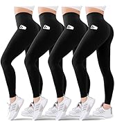 4 Pack High Waisted Leggings for Women - No See Through Tummy Control Cycling Workout Yoga Pants ...