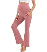 Blisset Women's Maternity Pants with Pockets Over The Belly Pregnancy Bootcut Yoga Pants for Work...