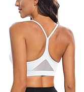 RUNNING GIRL Y-Back Sports Bras for Women, Medium Impact Wirefree Padded Bra Workout Crop Top Lon...