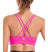 RUNNING GIRL Sports Bras for Women,Criss-Cross Back Padded Strappy Sports Bras Medium Support Wor...