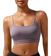 RUNNING GIRL Y-Back Sports Bras for Women, Medium Impact Wirefree Padded Bra Workout Crop Top Lon...