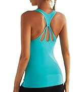 RUNNING GIRL Workout Tank Tops with Built in Bras for Women,Compression Shirt Strappy Back Athlet...