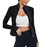 RUNNING GIRL Women's Workout Jacket Lightweight Zip Up Yoga Jacket Cropped Athletic Slim Fit Tops...