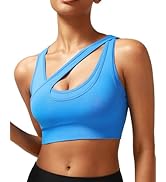 RUNNING GIRL Sports Bras for Women High Support,Seamless Ribbed Longline High Neck Sports Bra Rac...