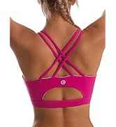 Sports Bras for Women,Padded Sports Bra Tank Top Sexy Crisscross Back High Impact Longline Workou...