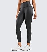 CRZ YOGA Butterluxe Matte Faux Leather Leggings for Women 25" - High Waisted Stretch Ankle Leathe...